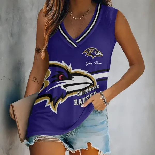 Baltimore Ravens V-neck Women’s Vest T-shirt SPTVNECKWVTS036