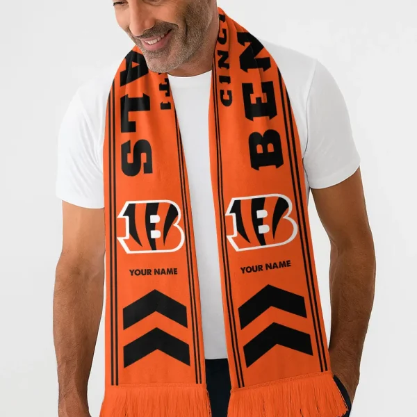 Cincinnati Bengals Football Team US Fan Scarf Personalized Name Gift For Fan SPTNEWSCARF017