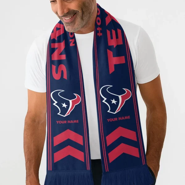 Houston Texans Football Team US Fan Scarf Personalized Name Gift For Fan SPTNEWSCARF018