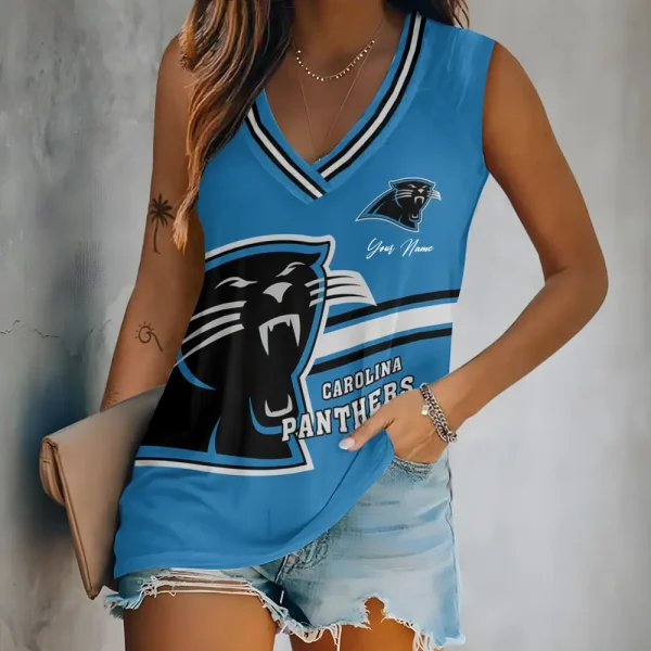 Carolina Panthers V-neck Women’s Vest T-shirt SPTVNECKWVTS038