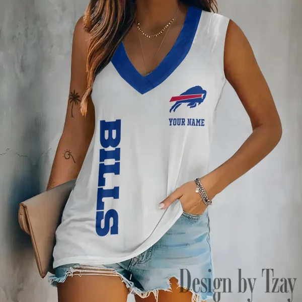 Buffalo Bills V-neck Women’s Vest T-shirt SPTVNECKWVTS004