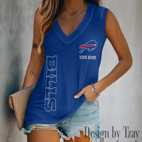 Buffalo Bills V-neck Women’s Vest T-shirt SPTVNECKWVTS004 - Image 2