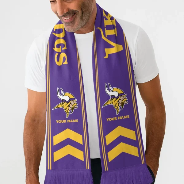 Minnesota Vikings Football Team US Fan Scarf Personalized Name Gift For Fan SPTNEWSCARF020