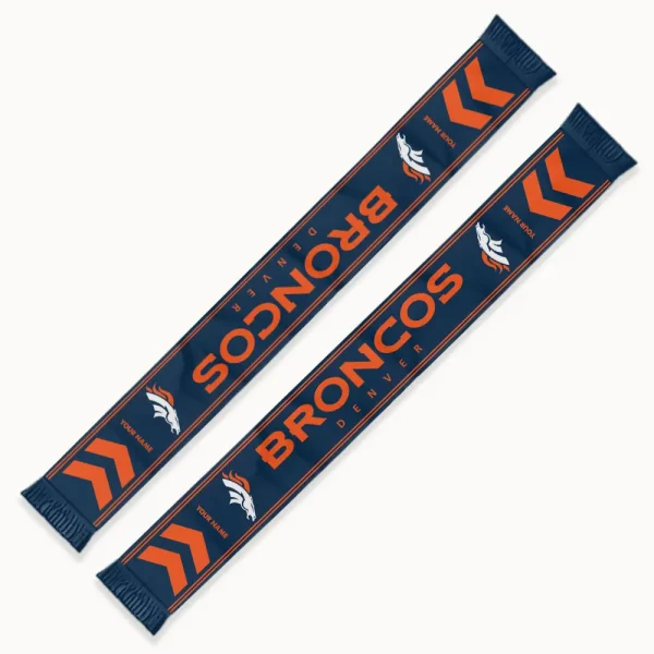 Denver Broncos Football Team US Fan Scarf Personalized Name Gift For Fan SPTNEWSCARF021 - Image 3