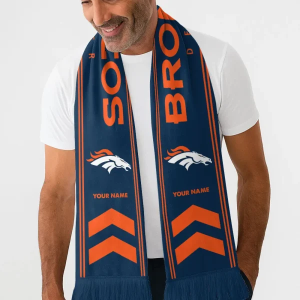 Denver Broncos Football Team US Fan Scarf Personalized Name Gift For Fan SPTNEWSCARF021