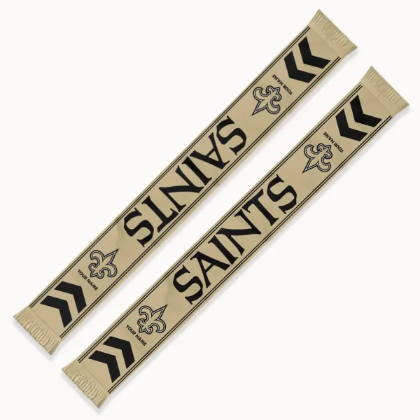 New Orleans Saints Football Team US Fan Scarf Personalized Name Gift For Fan SPTNEWSCARF022 - Image 2