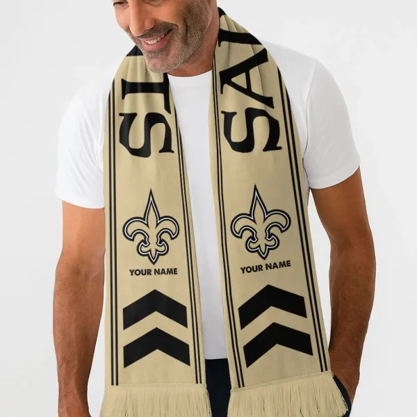 New Orleans Saints Football Team US Fan Scarf Personalized Name Gift For Fan SPTNEWSCARF022