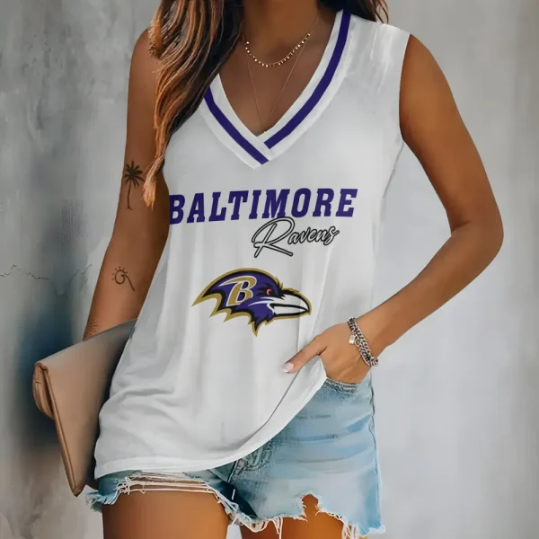Baltimore Ravens V-neck Women’s Vest T-shirt SPTVNECKWVTS069