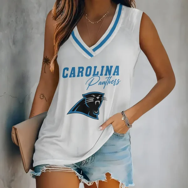 Carolina Panthers V-neck Women’s Vest T-shirt SPTVNECKWVTS071