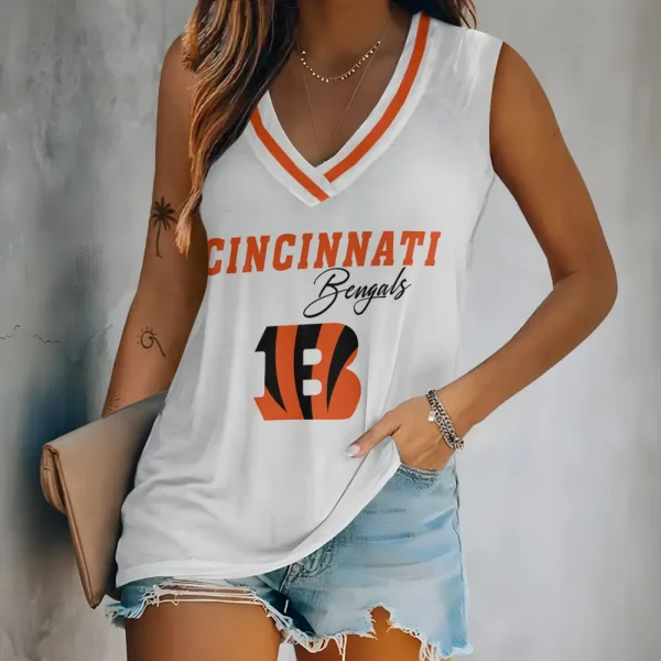 Cincinnati Bengals V-neck Women’s Vest T-shirt SPTVNECKWVTS073