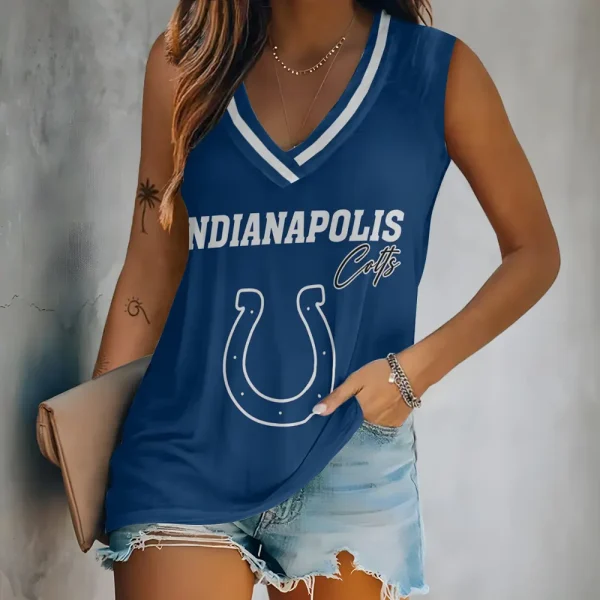 Indianapolis Colts V-neck Women’s Vest T-shirt SPTVNECKWVTS080