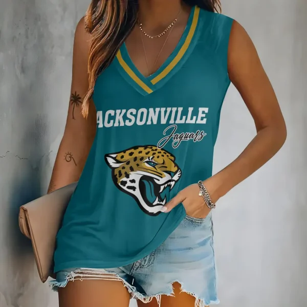 Jacksonville Jaguars V-neck Women’s Vest T-shirt SPTVNECKWVTS081