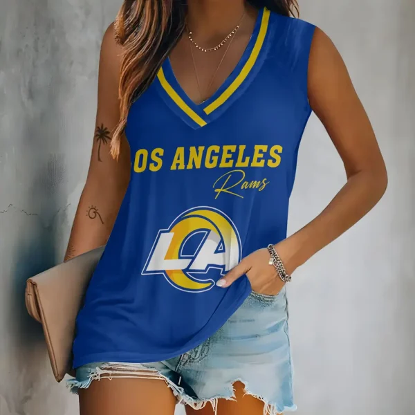 Los Angeles Rams V-neck Women’s Vest T-shirt SPTVNECKWVTS085