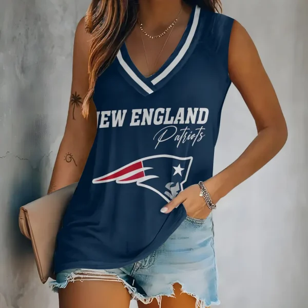 New England Patriots V-neck Women’s Vest T-shirt SPTVNECKWVTS088