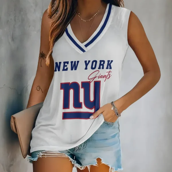 New York Giants V-neck Women’s Vest T-shirt SPTVNECKWVTS090