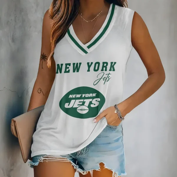 New York Jets V-neck Women’s Vest T-shirt SPTVNECKWVTS091