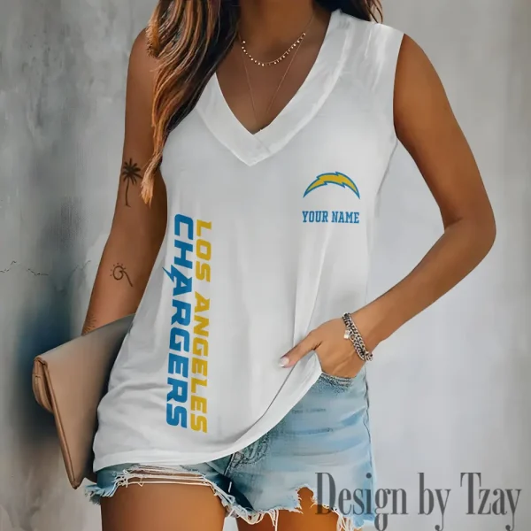 Los Angeles Chargers V-neck Women’s Vest T-shirt SPTVNECKWVTS018