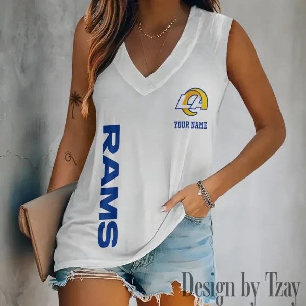 Los Angeles Rams V-neck Women’s Vest T-shirt SPTVNECKWVTS019
