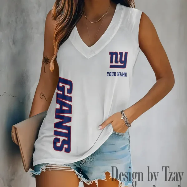 New York Giants V-neck Women’s Vest T-shirt SPTVNECKWVTS024