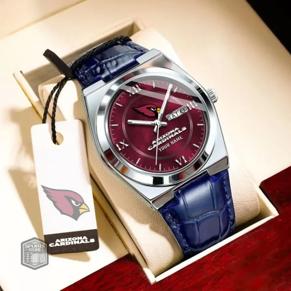 Arizona Cardinals  Stainless Steel Case With Leather Strap Watch PURWATD080 - Image 8