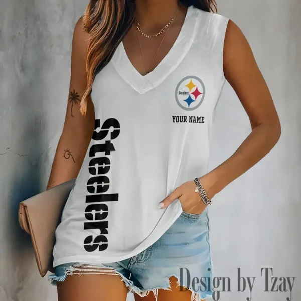 Pittsburgh Steelers V-neck Women’s Vest T-shirt SPTVNECKWVTS027