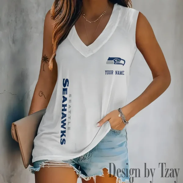 Seattle Seahawks V-neck Women’s Vest T-shirt SPTVNECKWVTS029