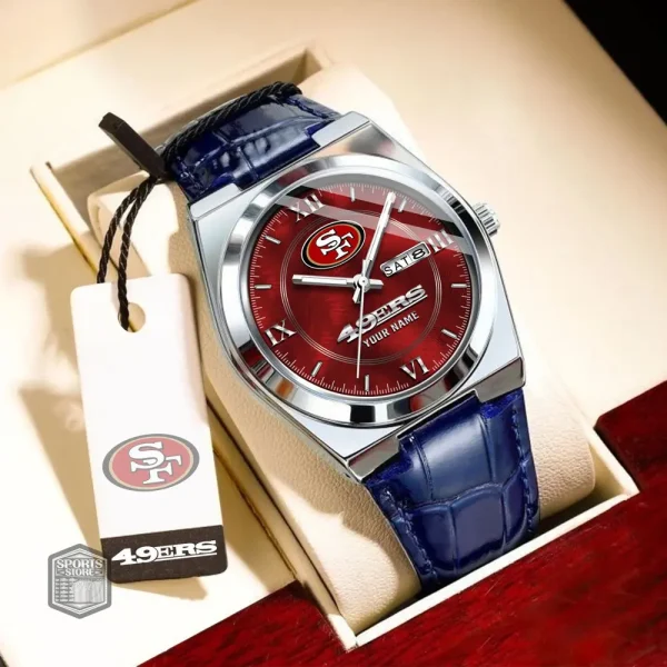 San Francisco 49ers Stainless Steel Case With Leather Strap Watch PURWATD107 - Image 5