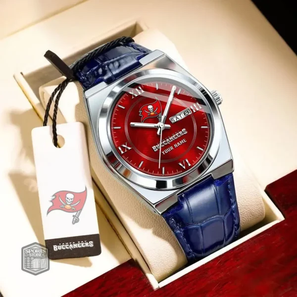 Tampa Bay Buccaneers Stainless Steel Case With Leather Strap Watch PURWATD109 - Image 6
