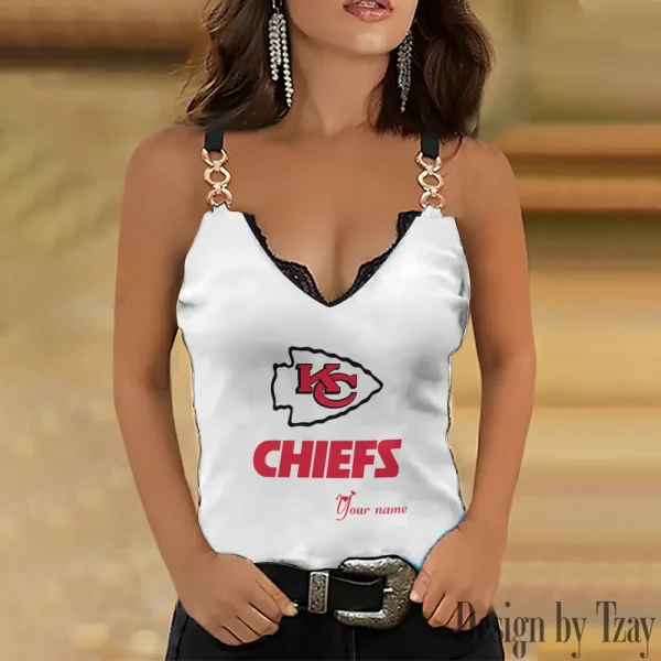 Kansas City Chiefs Women’s Chain Straps Tank Top SPTWCSTT048