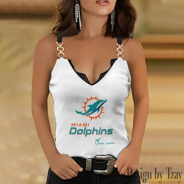 Miami Dolphins Women’s Chain Straps Tank Top SPTWCSTT052