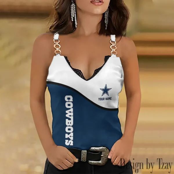 Dallas Cowboys Women’s Chain Straps Tank Top SPTWCSTT073