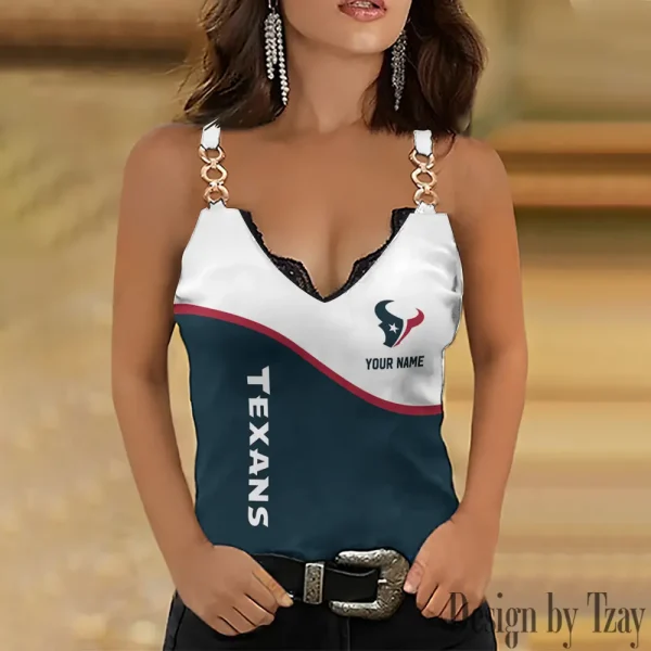 Houston Texans Women’s Chain Straps Tank Top SPTWCSTT077