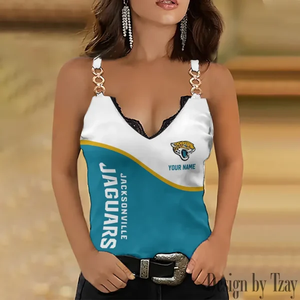 Jacksonville Jaguars Women’s Chain Straps Tank Top SPTWCSTT079