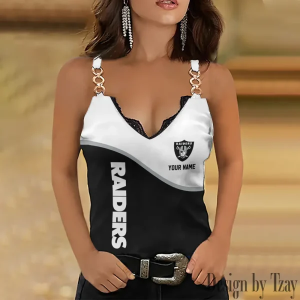 Las Vegas Raiders Women’s Chain Straps Tank Top SPTWCSTT081