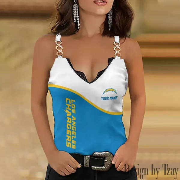 Los Angeles Chargers Women’s Chain Straps Tank Top SPTWCSTT082
