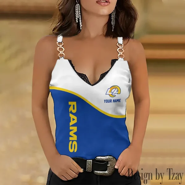 Los Angeles Rams Women’s Chain Straps Tank Top SPTWCSTT083
