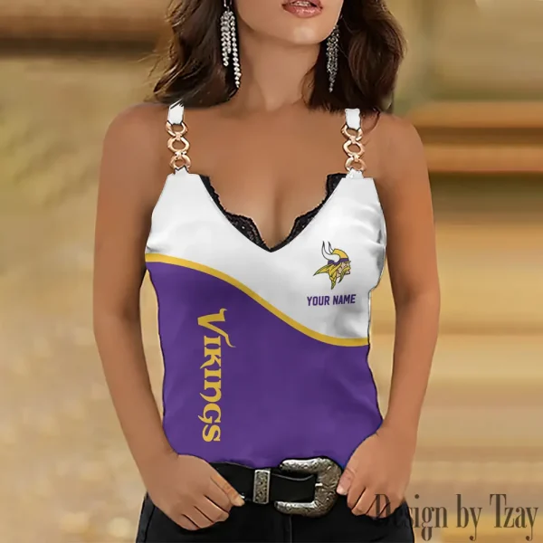 Minnesota Vikings Women’s Chain Straps Tank Top SPTWCSTT085