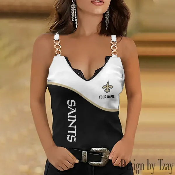 New Orleans Saints Women’s Chain Straps Tank Top SPTWCSTT087