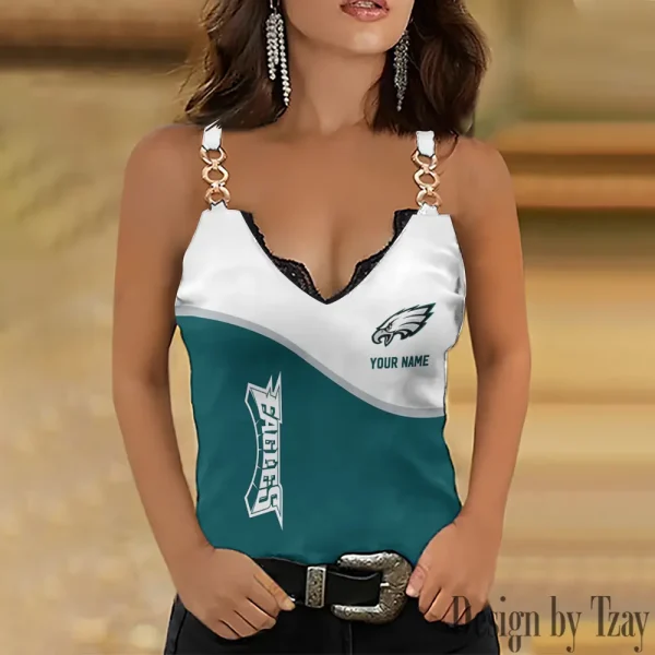 Philadelphia Eagles Women’s Chain Straps Tank Top SPTWCSTT090