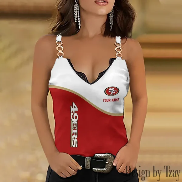 San Francisco 49ers Women’s Chain Straps Tank Top SPTWCSTT092