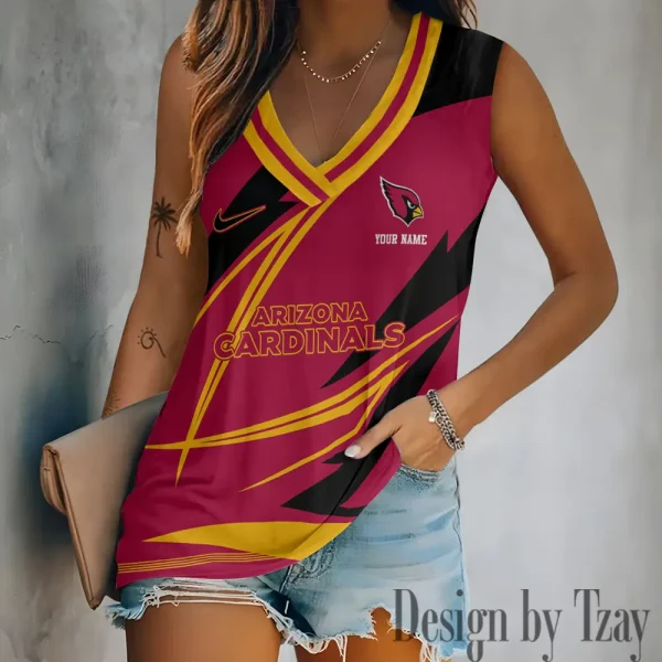 Arizona Cardinals V-neck Women’s Vest T-shirt SPTVNECKWVTS099
