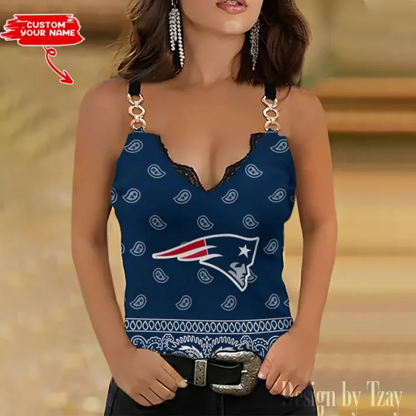 New England Patriots Women’s Chain Straps Tank Top SPTWCSTT118