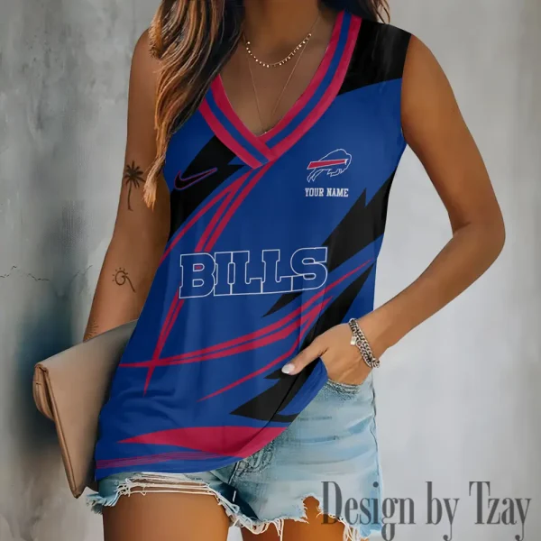 Buffalo Bills V-neck Women’s Vest T-shirt SPTVNECKWVTS102