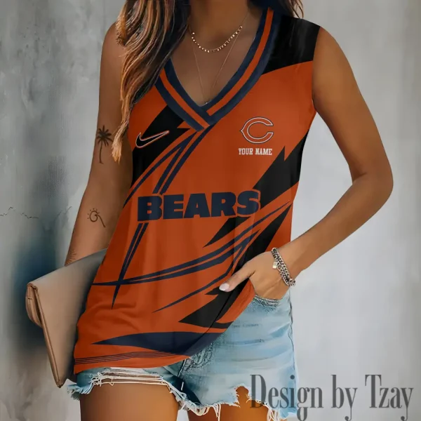 Chicago Bears V-neck Women’s Vest T-shirt SPTVNECKWVTS104