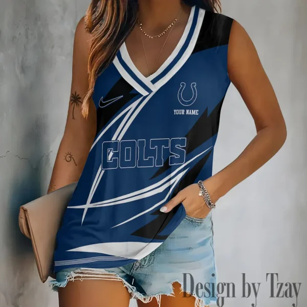 Indianapolis Colts V-neck Women’s Vest T-shirt SPTVNECKWVTS112
