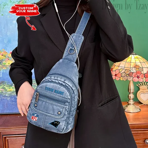 Carolina Panthers Street-Style New Leather Chest Bag Trending 2025 SPTSSNLCB005 - Image 2