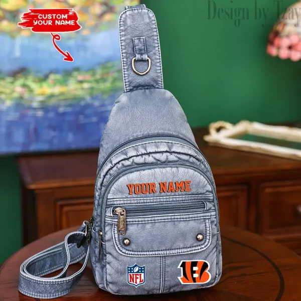 Cincinnati Bengals Street-Style New Leather Chest Bag Trending 2025 SPTSSNLCB007 - Image 4