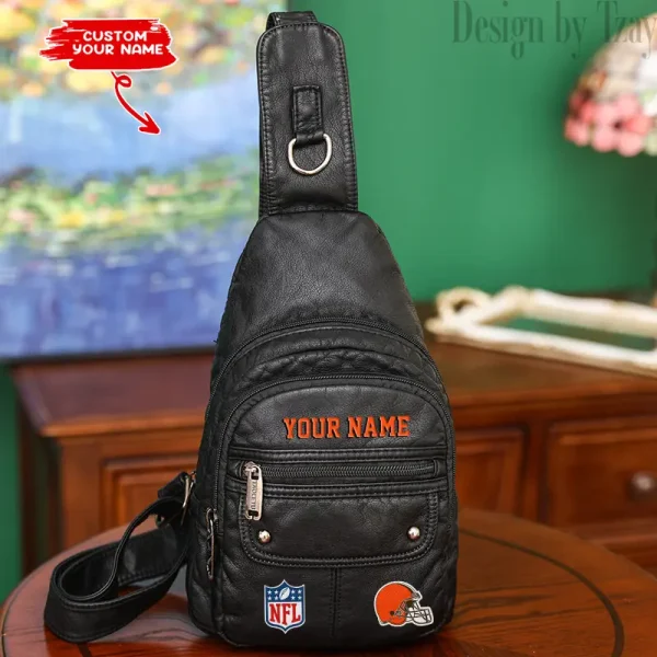 Cleveland Browns Street-Style New Leather Chest Bag Trending 2025 SPTSSNLCB008