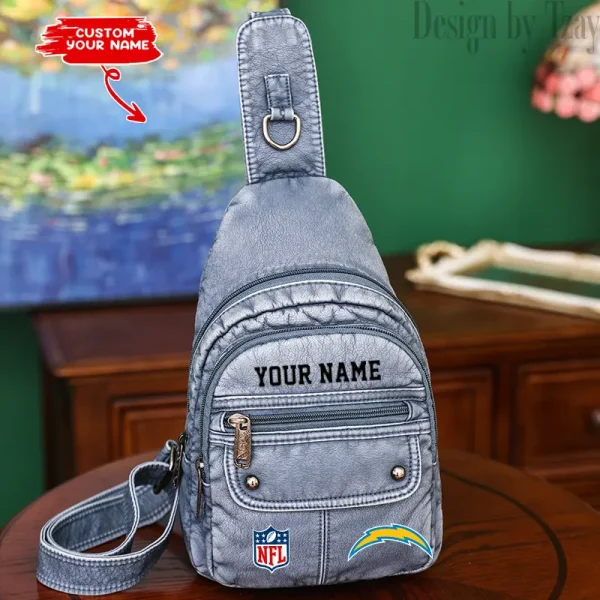 Los Angeles Chargers Street-Style New Leather Chest Bag Trending 2025 SPTSSNLCB018 - Image 2