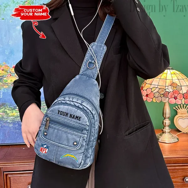 Los Angeles Chargers Street-Style New Leather Chest Bag Trending 2025 SPTSSNLCB018 - Image 3